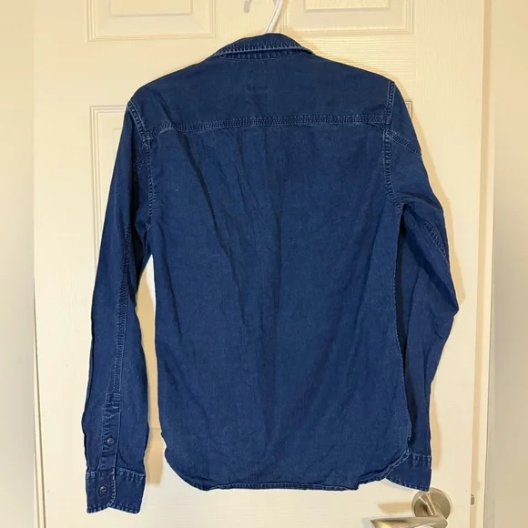 Armani Exchange Vintage Dark Blue Denim Western Y2K‎ Button Down Shirt- size S - Picture 7 of 9